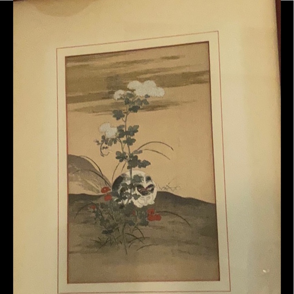 Iccho Hanabusa Vintage print of Asian cat